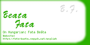 beata fata business card